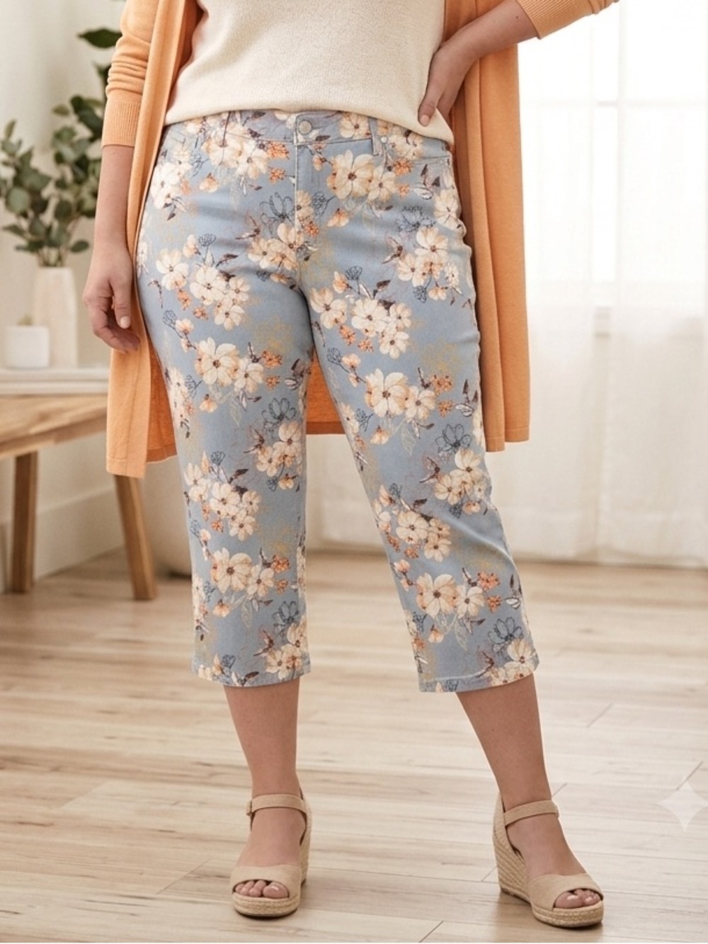 Nine West Light Blue Floral Jeans